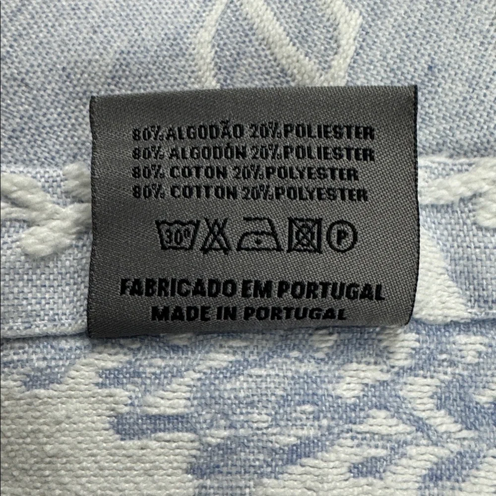Kevin O’Brien Studio Willow Coverlet Blue White Textured Pattern 88”W x 100”L